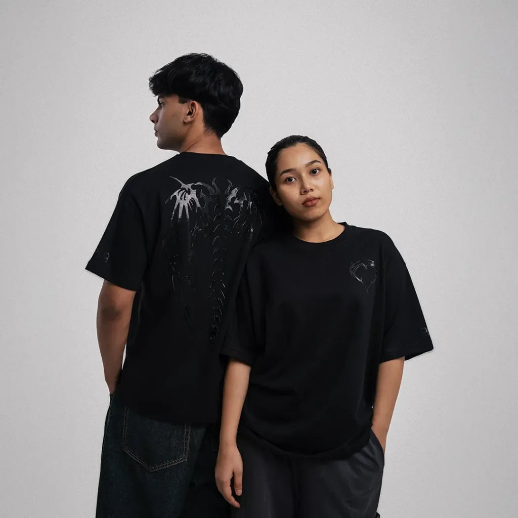 Metal Heart Oversized T-Shirt